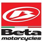 Beta Motorcycles logo with red background.